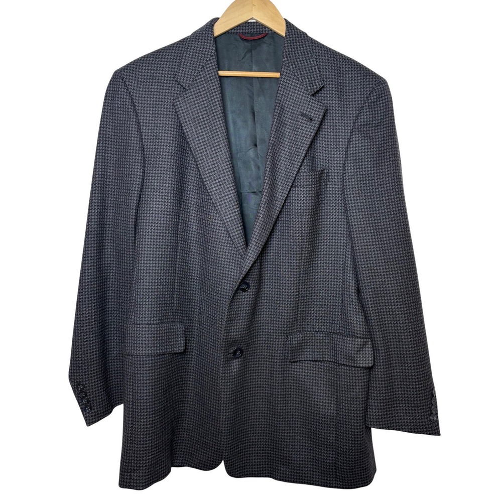 Hart Schaffner Marx Mens 42L Wool Houndstooth Blazer Sport Coat‎ Grey Nordstrom